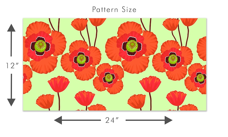 Vintage Mid-century modern orange floral fabric peel and stick wallpaper