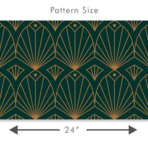 Black and gold antique Art Deco geometric fabric peel and stick wallpaper pattern size graphic