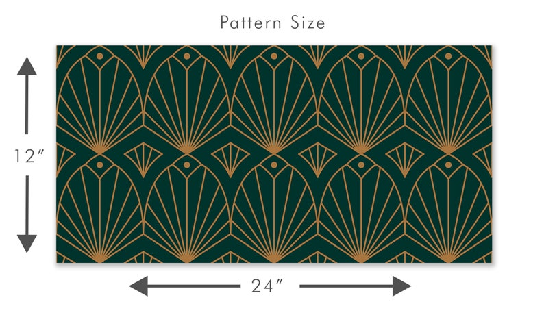 Black and gold antique Art Deco geometric fabric peel and stick wallpaper pattern size graphic