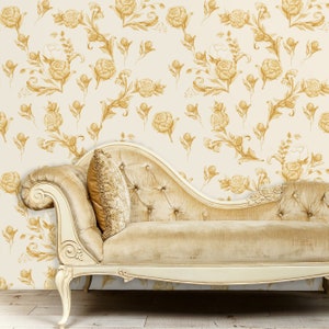 Victorian Wallpaper, Botanical Wallpaper, Peel and Stick Wallpaper, Vintage Wallpaper, Brown Floral Wallpaper, Fabric Wallpaper
