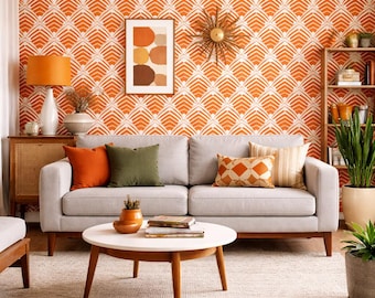 Art Deco Wallpaper, Retro Wallpaper, Peel and Stick Wallpaper, Vintage Wallpaper, Mid Century Wallpaper, Fabric Wallpaper