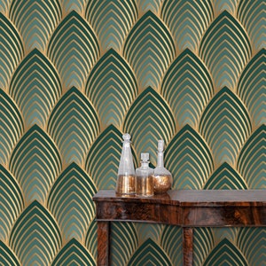 Art Deco Wallpaper, Art Nouveau Wallpaper, Geometric Wallpaper, Antique Wallpaper, Peel and Stick Wallpaper, Fabric Wallpaper