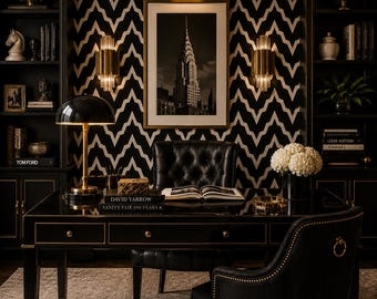 Black and White Wallpaper, Geometric Wallpaper, Peel and Stick Wallpaper, Black Wallpaper, Eclectic Wallpaper, Fabric Wallpaper