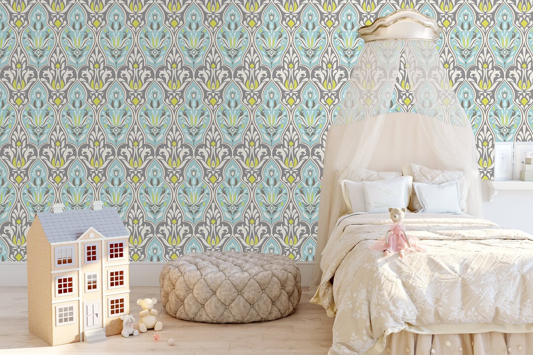 Damask Wallpaper Victorian Wallpaper Peel and Stick - Etsy