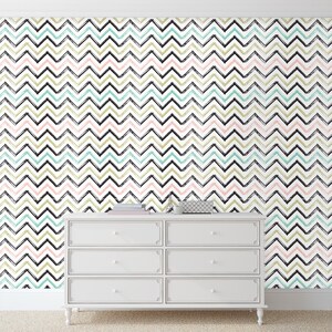 Striped Wallpaper, Kid's Room Wallpaper, Peel and Stick Wallpaper, Girl Room Wallpaper, Kid's Nursery Wallpaper, Fabric Wallpaper