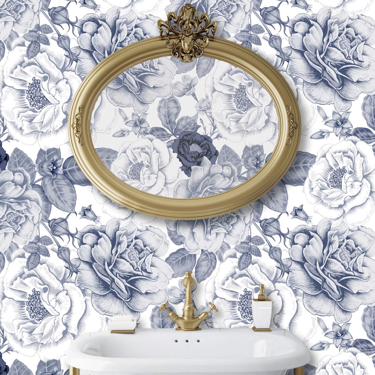 Victorian Wallpaper Botanical Wallpaper Peel and Stick Etsy