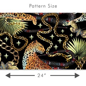 Black tropical cheetah print fabric peel and stick wallpaper pattern size graphic