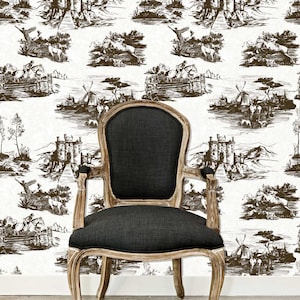 Antique Wallpaper, Victorian Wallpaper, Toile Wallpaper, Tapestry Wallpaper, Peel and Stick Wallpaper, Vintage Wallpaper, Fabric Wallpaper