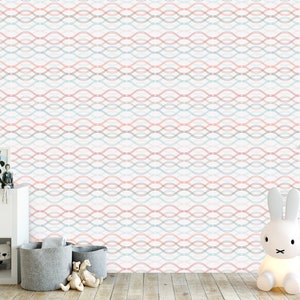 Geometric Wallpaper, Kids Room Wallpaper, Peel and Stick Wallpaper, Nursery Wallpaper, Girl Room Wallpaper, Fabric Wallpaper