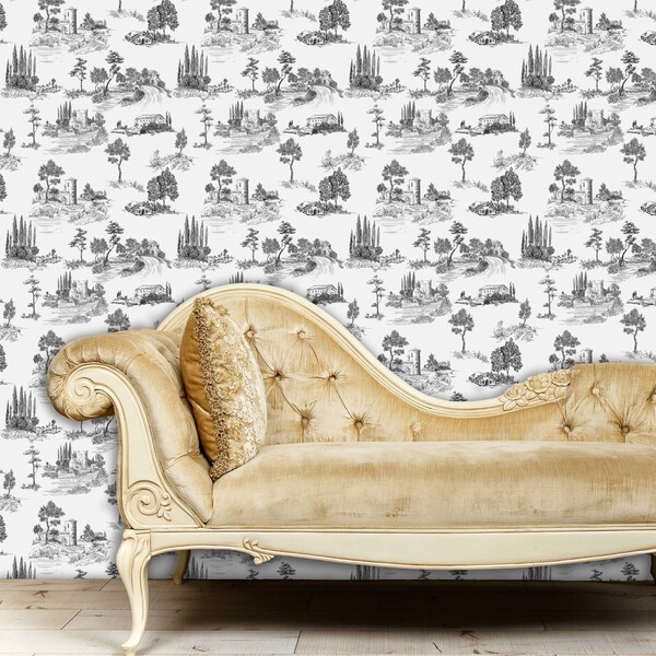 Toile Wallpaper - Etsy