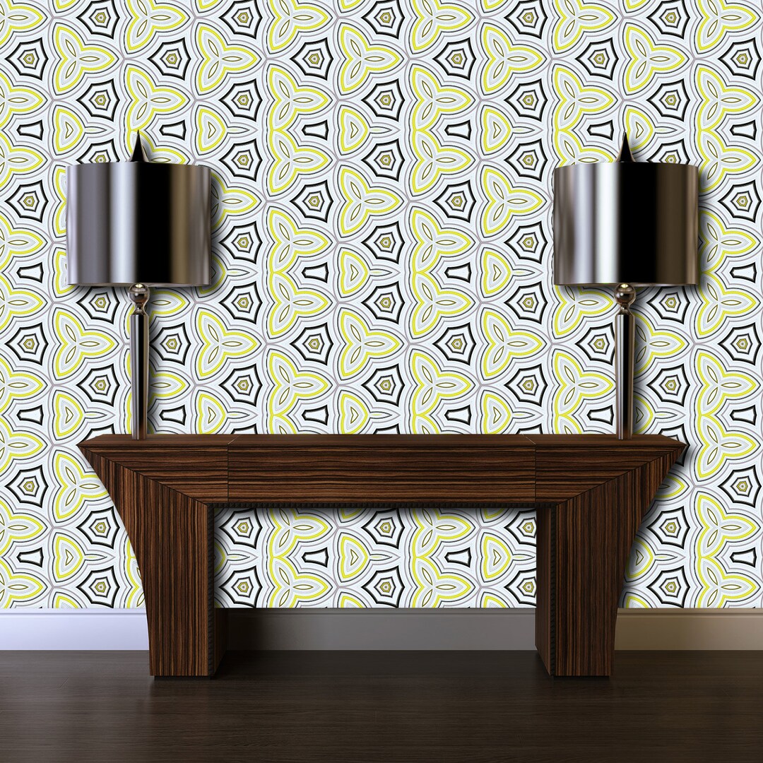 Retro Wallpaper, Mid Century Modern, Vintage Wallpaper, Fabric Peel and