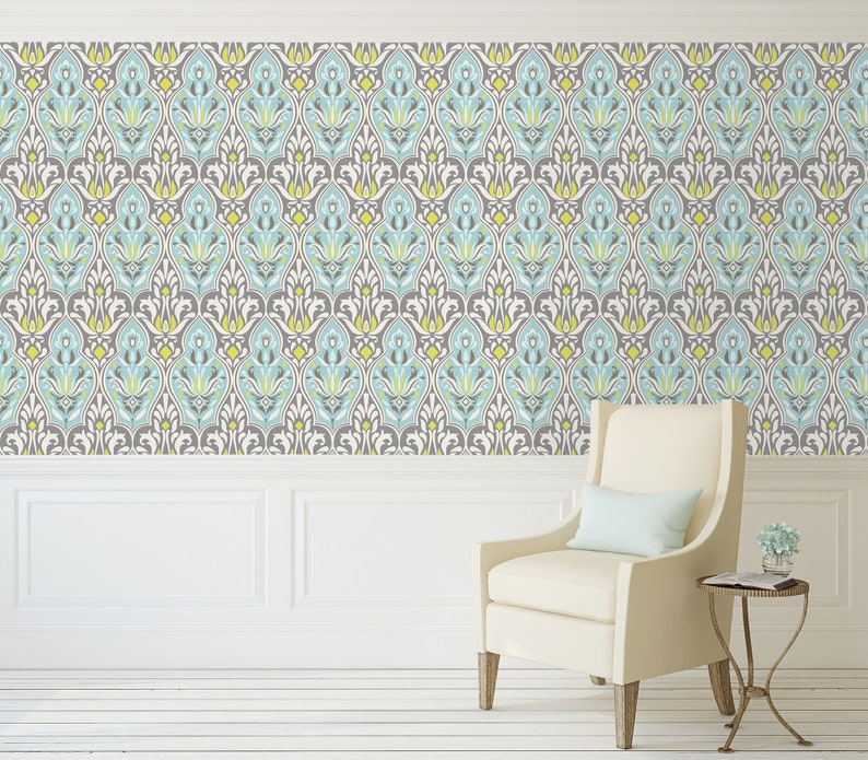 Damask Wallpaper Victorian Wallpaper Peel and Stick Etsy