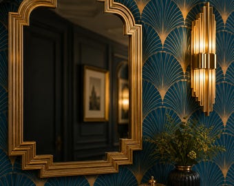 Art Deco Wallpaper, Art Nouveau Wallpaper, Geometric Wallpaper, Antique Wallpaper, Peel and Stick Wallpaper, Fabric Wallpaper