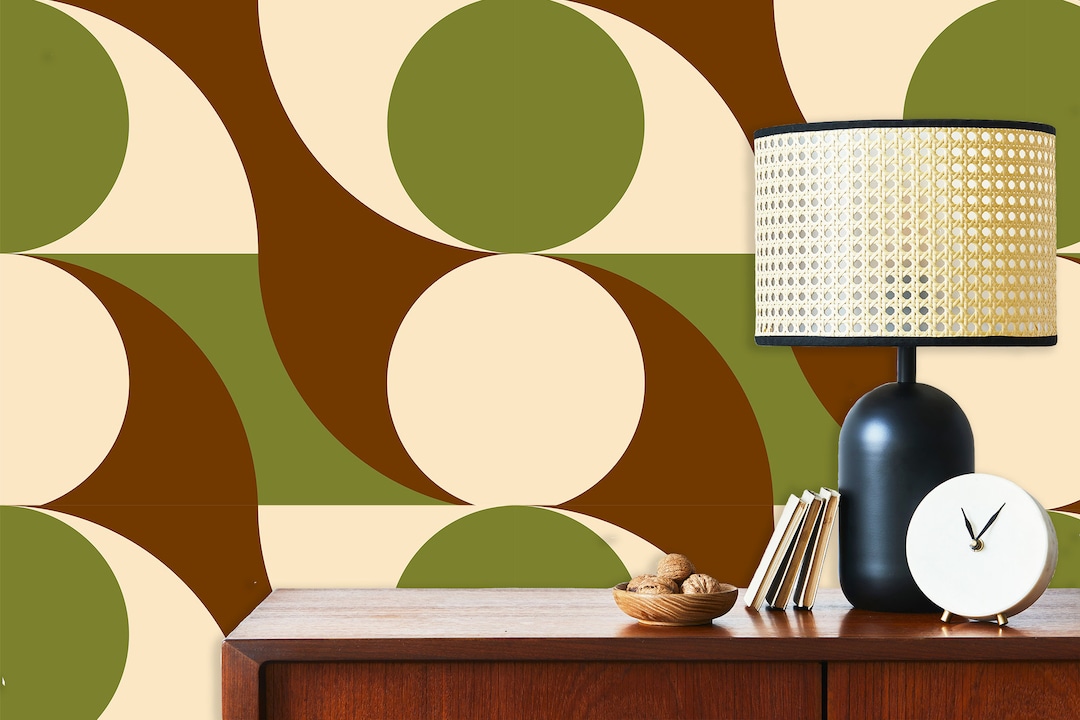 Mid Century Modern Wallpaper Retro Wallpaper Antique Etsy