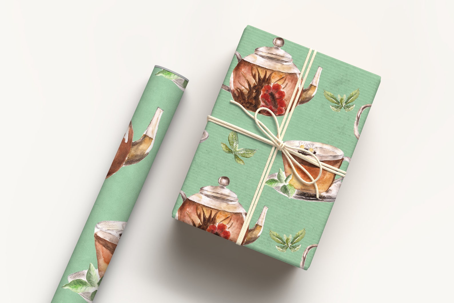 Tea Party Wrapping Paper, English High Tea Gift Wrap, Vintage Wrapping ...