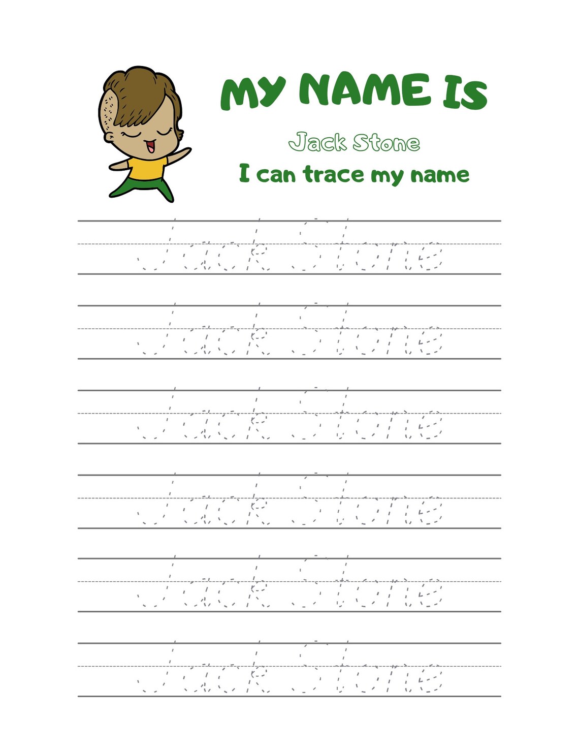 Trace Your Name Printable Etsy
