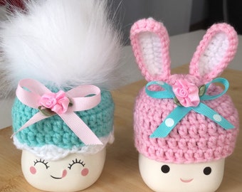 Easter Bunny Marshmallow Mug Hat Set