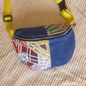 Corduroy and vintage fabric fanny pack