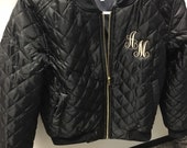 Quilted Bomber Jacket with YOUR Initials