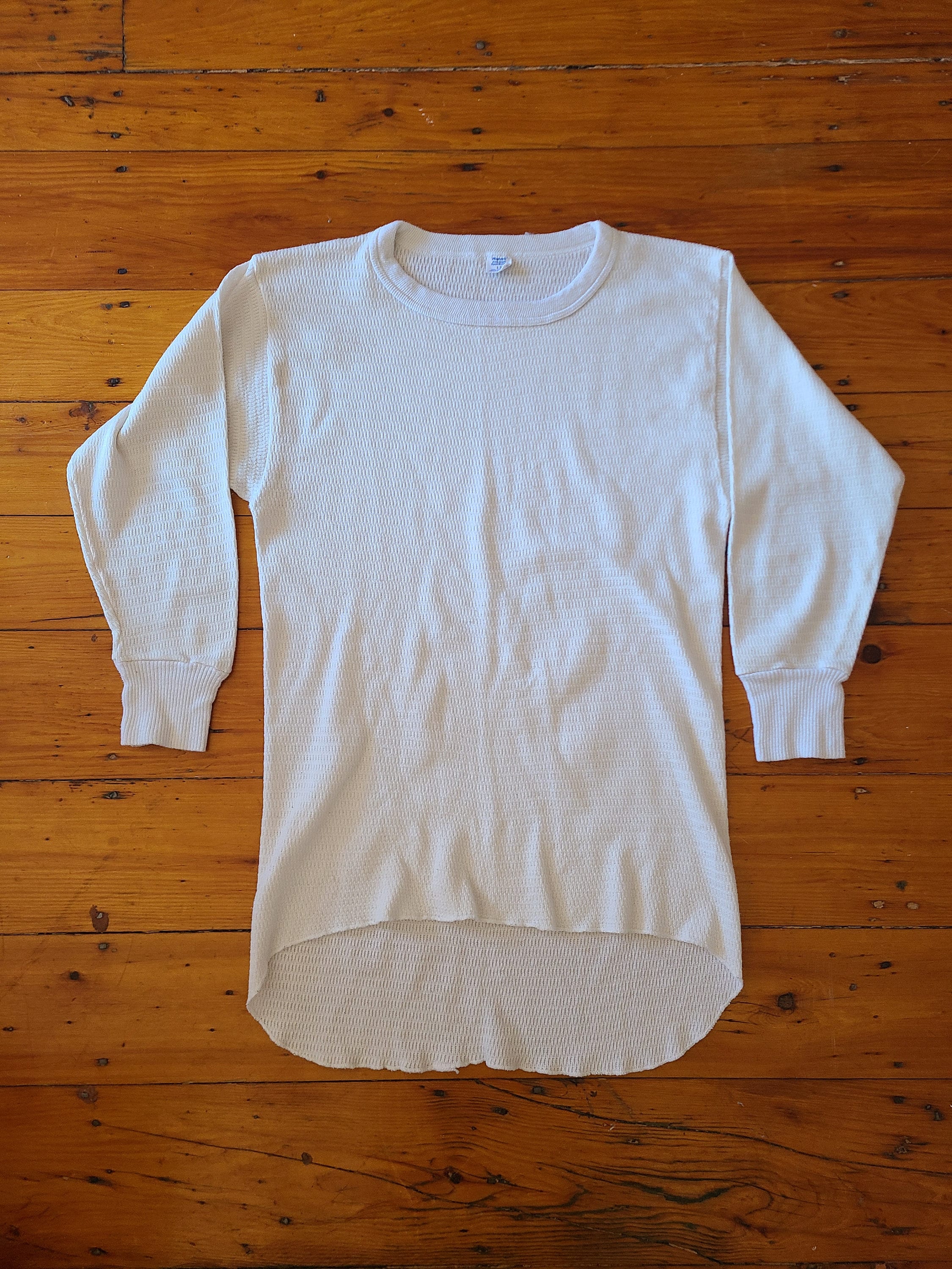 Vintage 80s Hanes Thermal Long Sleeve Shirt Sz L Made in USA - Etsy