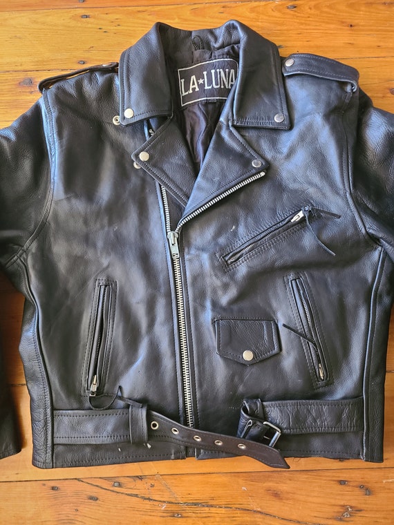 Vintage 90s Leather Motorcycle Jacket Sz 42 - Etsy