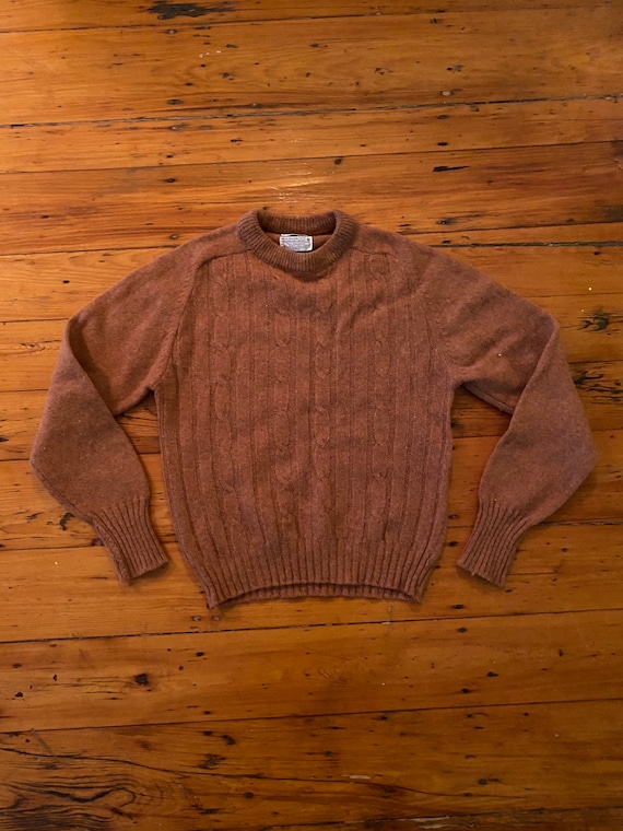 Vintage 60's Wool Cable Knit Sweater Sz M