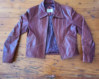 Vintage 70s Vegan Leather Jacket sz S