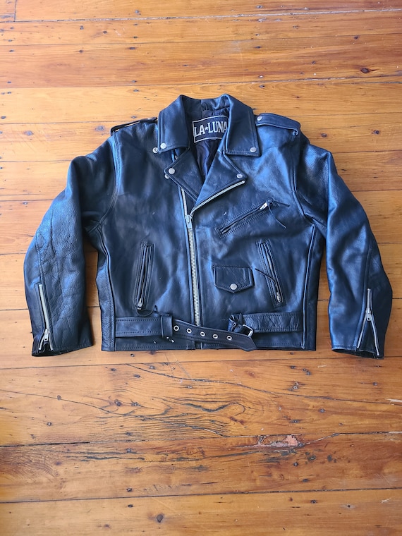 Vintage 90s Leather Motorcycle Jacket Sz 42 - Etsy