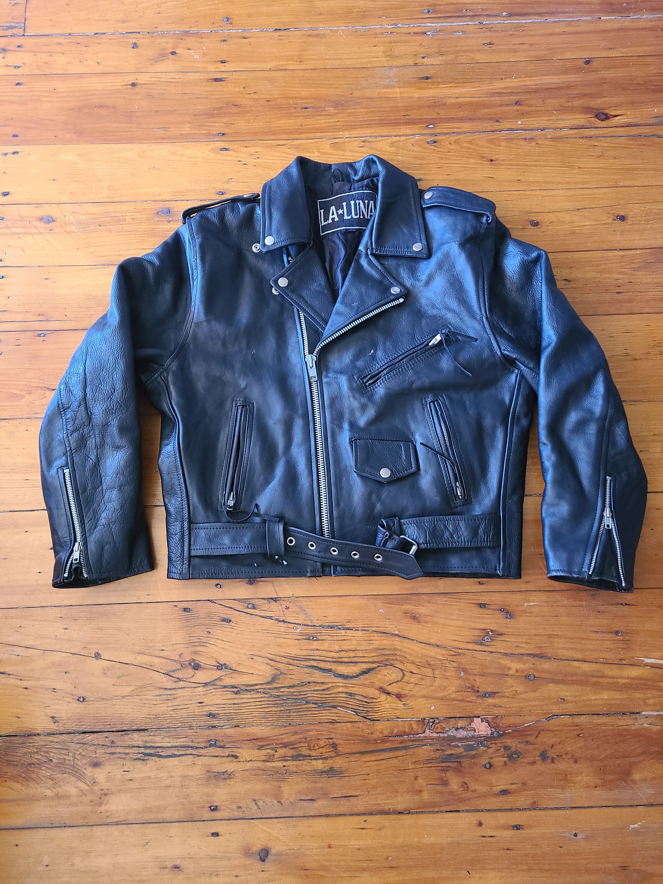 90s vintage leather jacket 短丈 90's Distressed Leather Jacket, Distressed Vintage Leather