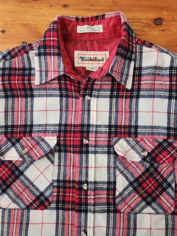 Vintage 80s Plaid Flannel Shirt Sz S