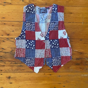Vintage 90&#39;s Bandana Patchwork Vest sz S