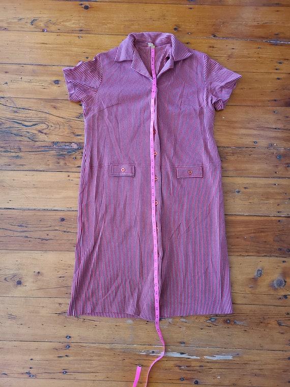 Vintage 40s/50s Knit Striped Dress sz M - image 3