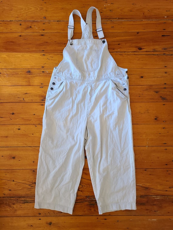 Vintage 90s Wide leg Cotton Overalls Sz 12/14
