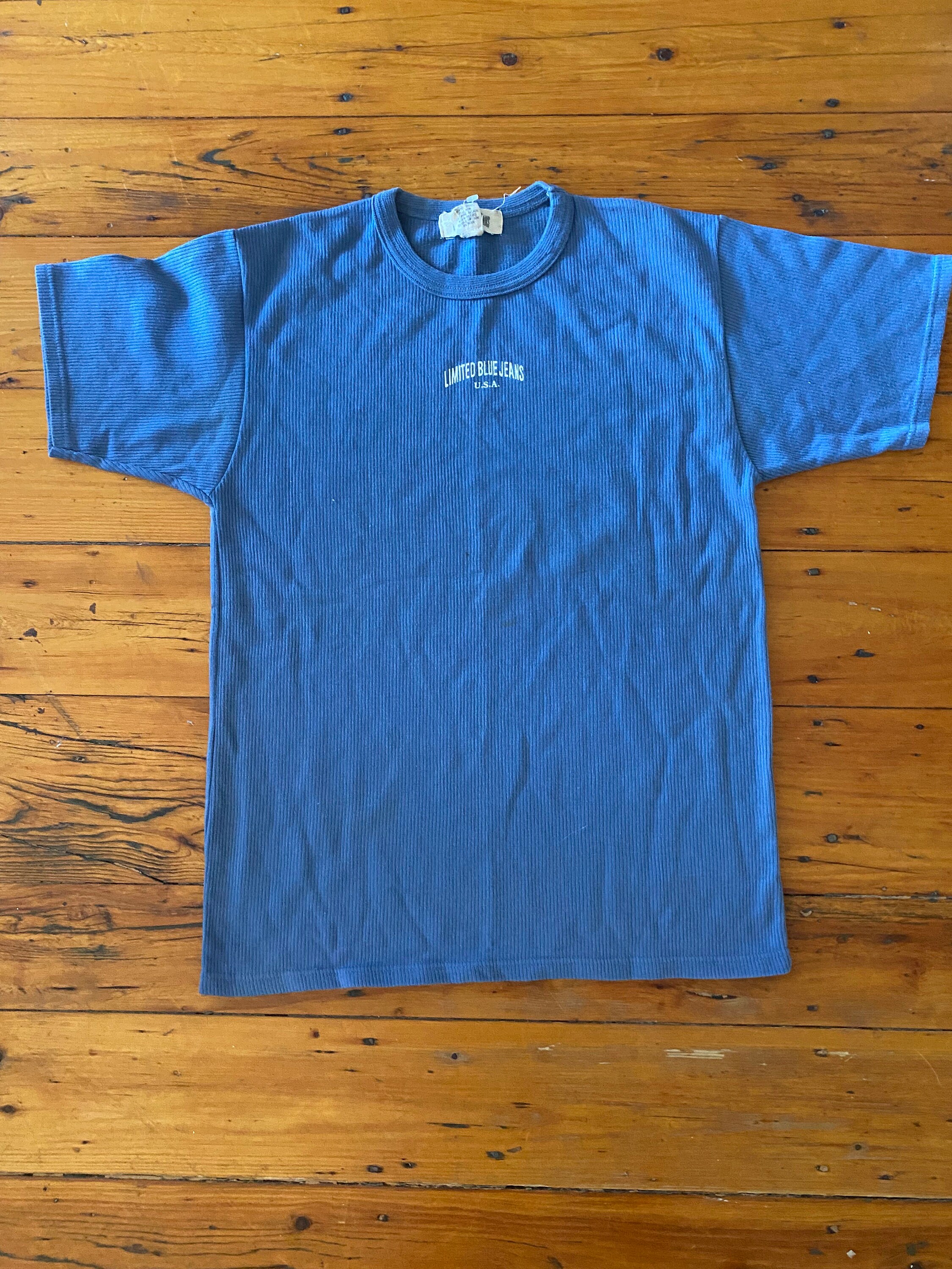 Vintage 90's Ribbed Limited Jeans T-shirt Sz L - Etsy