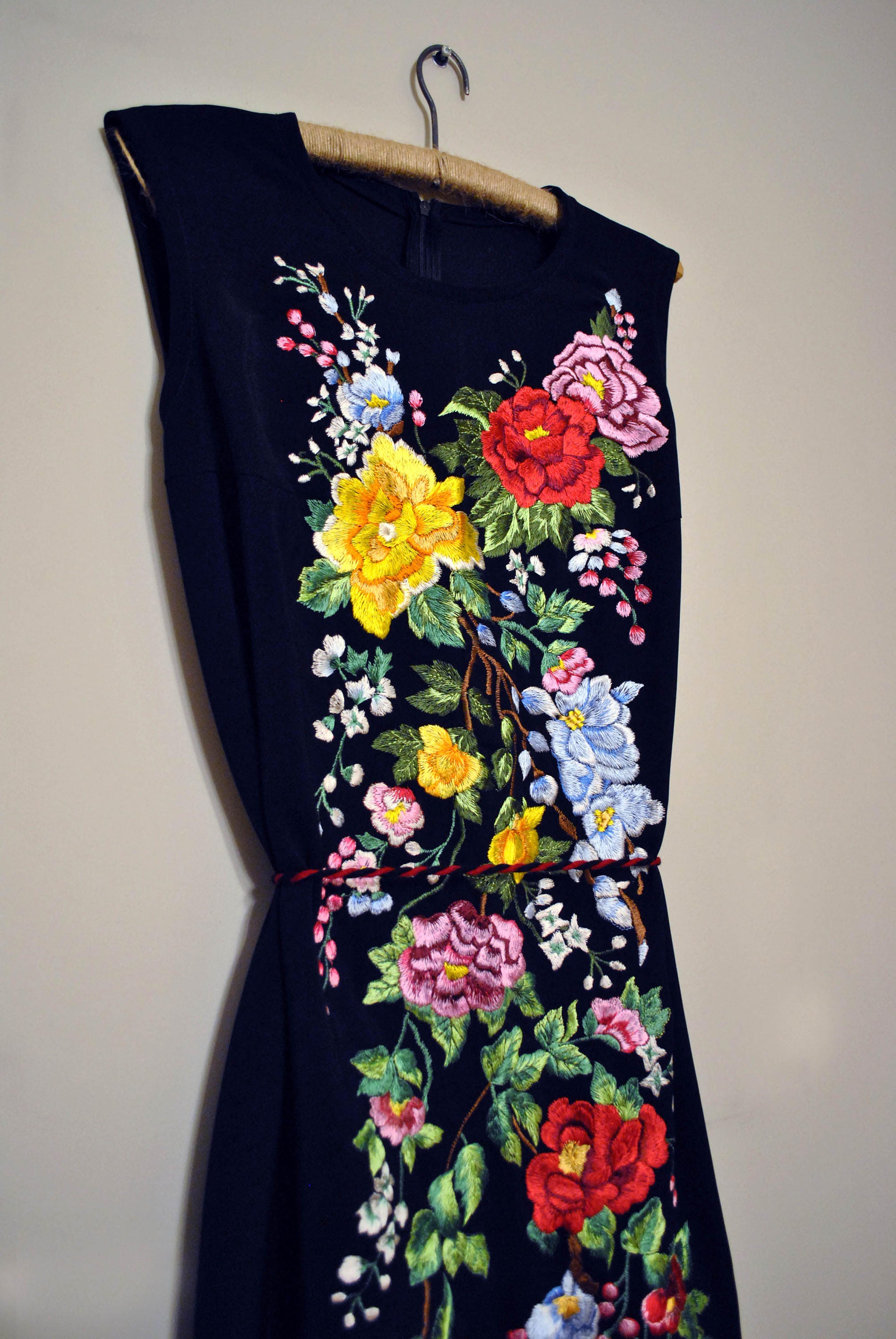 Hand Embroidered Maxi Dress Ukrainian Black Dress Cool - Etsy