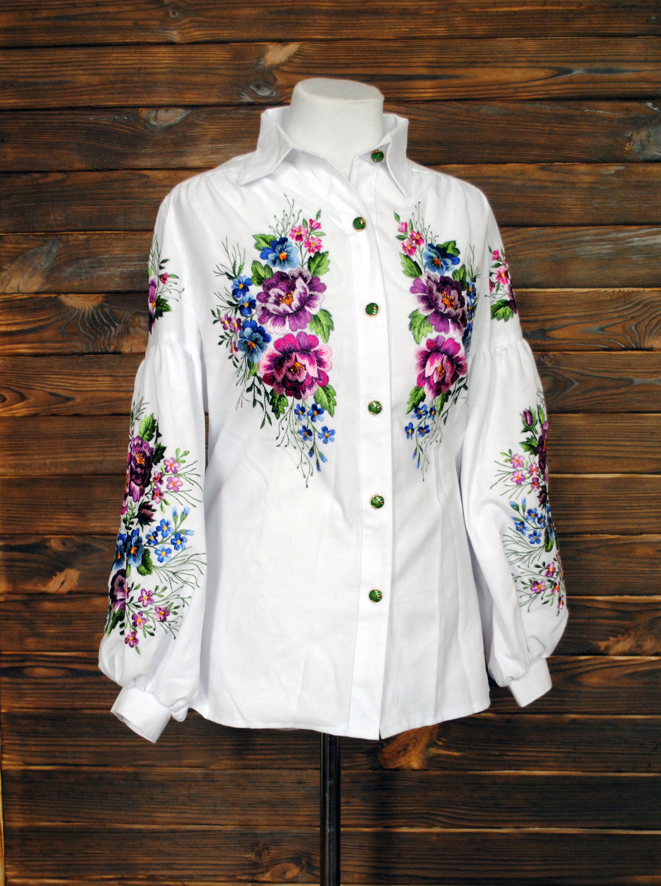 Ukrainian Vyshyvanka hand embroidery blouse