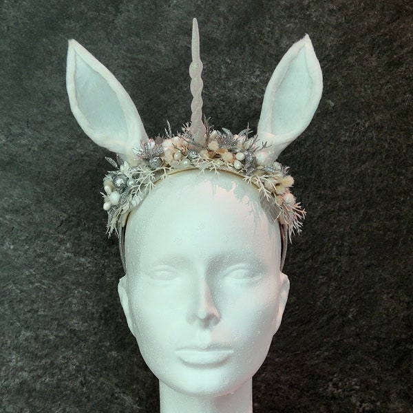 Unicorn Headdress, Fairy Tale Creature Costume, Midsummer