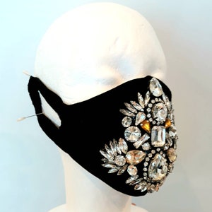 Mask With Rhinestone Washable Designer Rhinestone Face Mask With Filter Pocket, Breathable ...