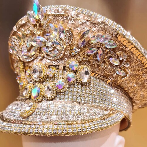 Champaigne Rose Gold Festival Captain Hat , Hen Party Hat - Etsy display picture 1