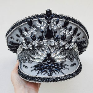 Men&#39;s Women&#39;s hat, Metal Rock Festival Captain&#39;s Military Army hat, Marching Band Rave Hat