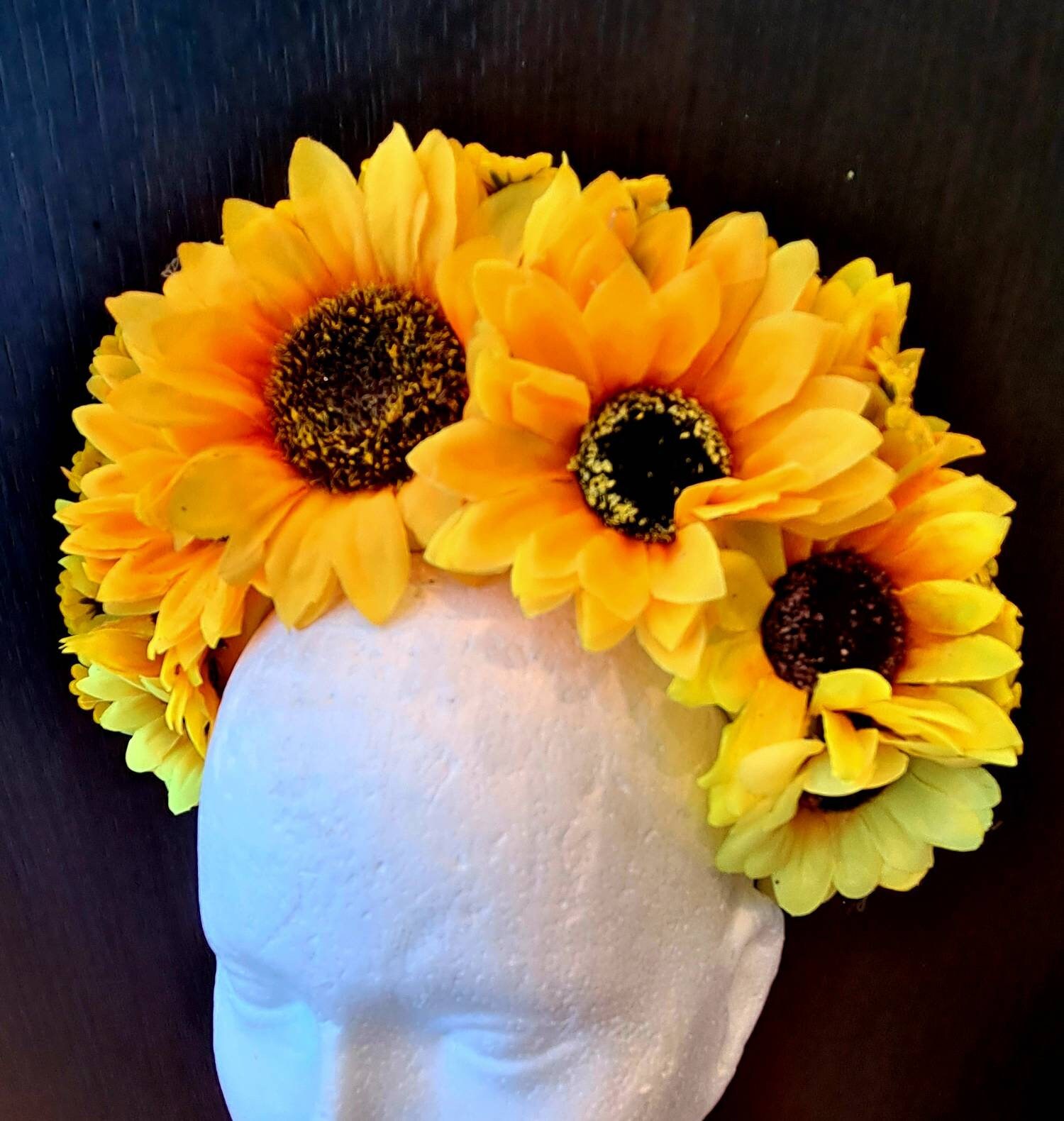 Sunflower Crown , Yellow Flower Headband , Festival  display picture 2