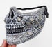Silver Skull Mask, Festival Men's Women's Mask, Masquerade Half Face Mask, Rave Costume,