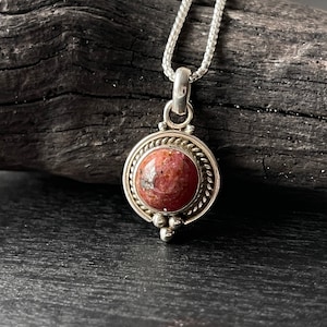Sterling Silver Rhodonite Charm