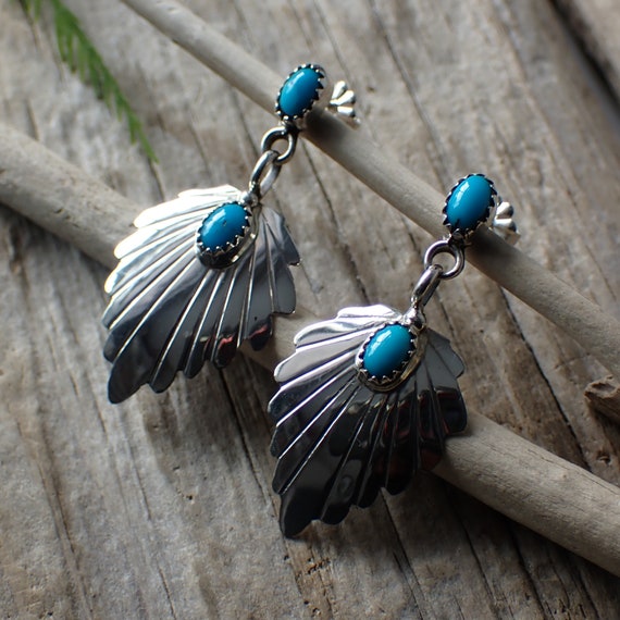 Turquoise Sterling Silver Studs by Native America… - image 4