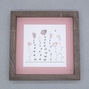 Pink Sea Glass & Shell Garden - Sea Glass Art Picture
