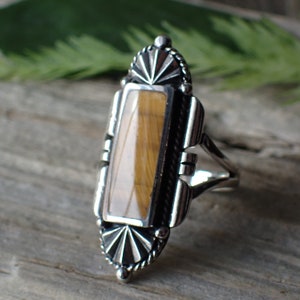 Tigers Eye Sterling Silver Statement Ring