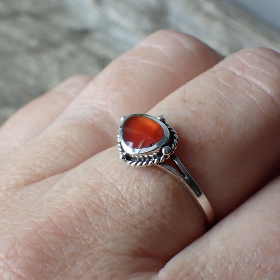 Sterling Silver Carnelian Ring Etsy