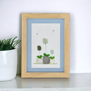 Sea Glass Flowers Pottery Pots Pebble Art - Sea Glass Art