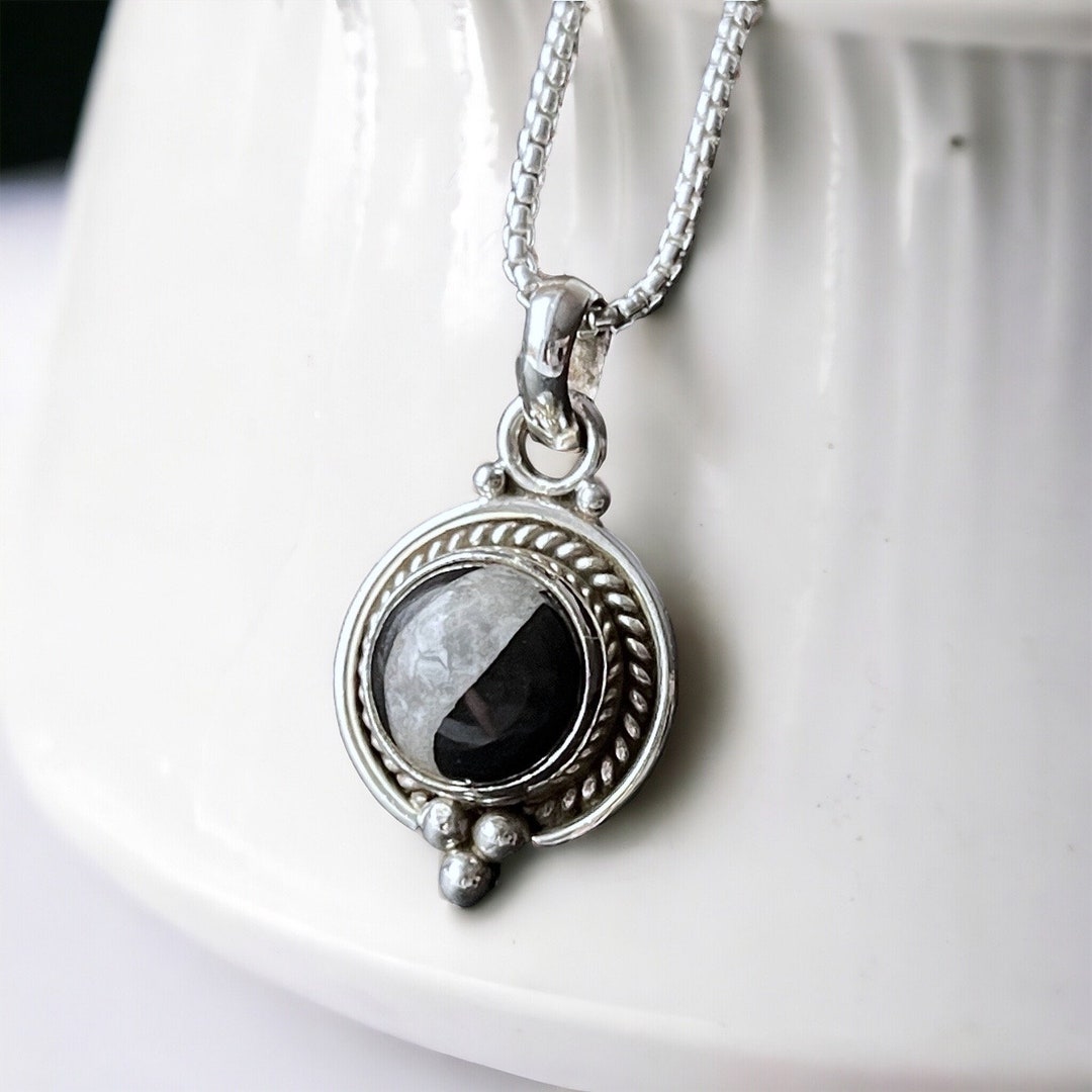 Clam Shell Jasper Gemstone Sterling Silver Pendant Etsy