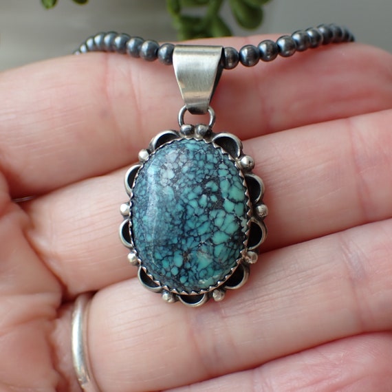 Navajo Variscite Statement Pendant By Artist Fred… - image 3